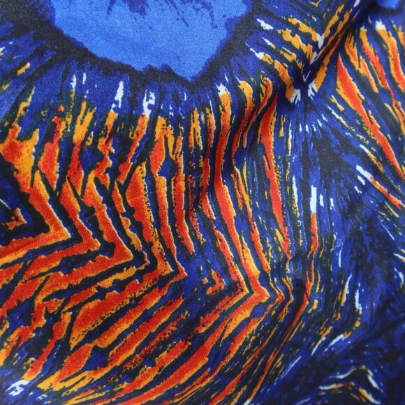 African Vibrant Blue and Orange Kaftan Bubu Gown NWOT 1 Size - Picture 7 of 16